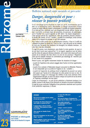 N°23 - Danger dangerosite et peur recuser le pouvoir predictif Juill.2006