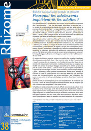 N°38 - Pourquoi les adolescents inquietent-ils les adultes Avr. 2010