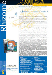 Rhizome 6 - Jeunesse le devoir d avenir Oct.2001