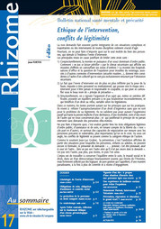 N°17 - Ethique de l intervention conflits de legitimites Nov.2004
