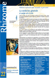 N°22 - La medecine generale a corps et a cris Mars 2006
