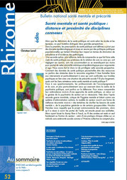N°52 - Sante mentale et sante publique distance et proximite de disciplines connexes Juin 2014
