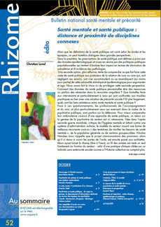 N°52 - Sante mentale et sante publique distance et proximite de disciplines connexes Juin 2014