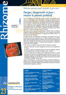 N°23 - Danger dangerosite et peur recuser le pouvoir predictif Juill.2006
