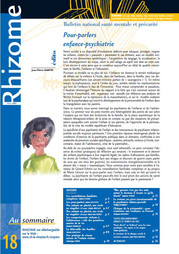 N°18 - Pour-parlers enfance-psychiatrie Mars 2005